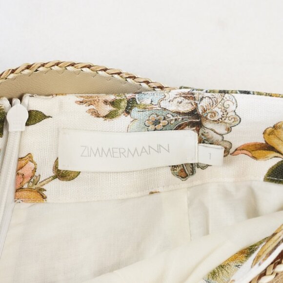 Zimmermann Chintz Tie-Neck Blouse And Mini Shorts In Pink Daisy Floral Size 0P/1 - Picture 13 of 14